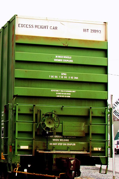 the printed end of the IBT 2109 boxcar