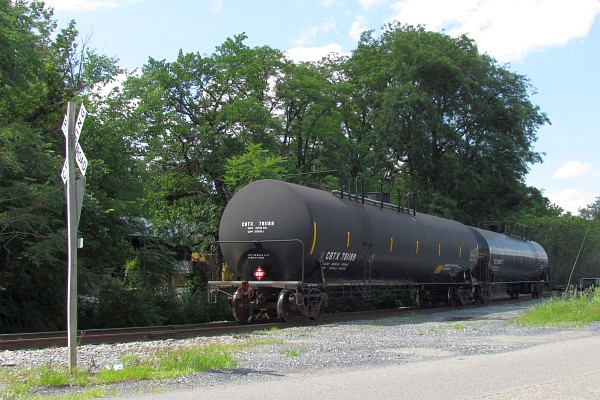 two tank cars waiting at the Harrisonburg yard