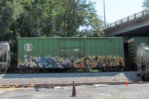 boxcar with graffiti