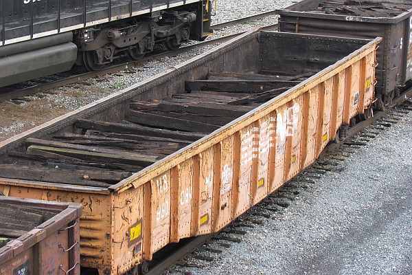 another gondola car with rail ties