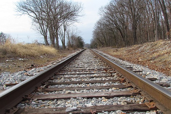 Norfolk Southern tracks heading west toward Harrisonburg, VA