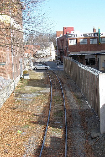 on the wooden bridge looking north