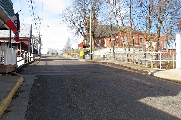 the wooden bridge on W. Water St.