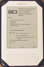 text file displayed on a Kindle e-reader