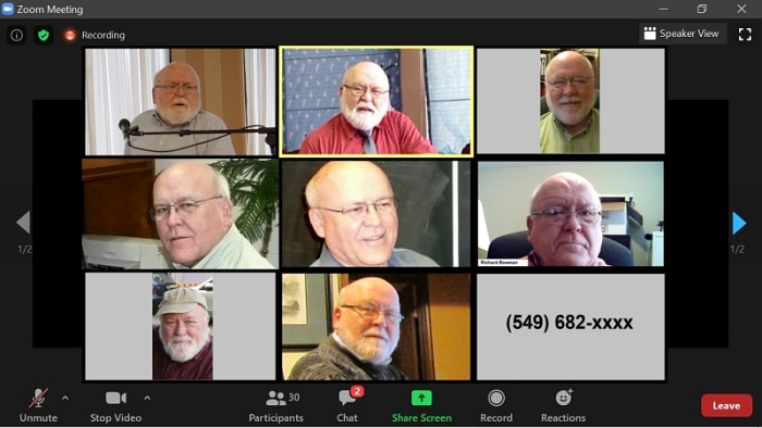 some of those attending church through a Zoom connection